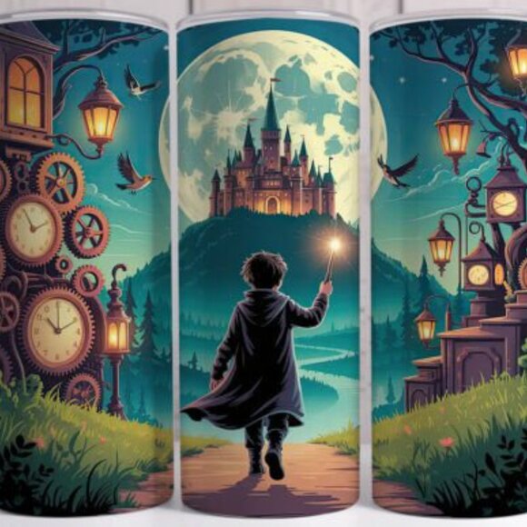 Movie TV Themed 20oz Sublimated Stainless Steel Tumbler with Lid & Straw - Picture 3 of 3